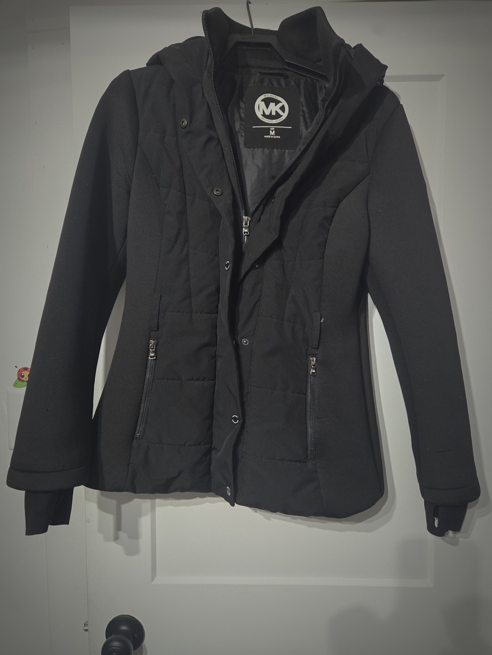 Michael Kors Women's Black Quilted Hooded Jacket